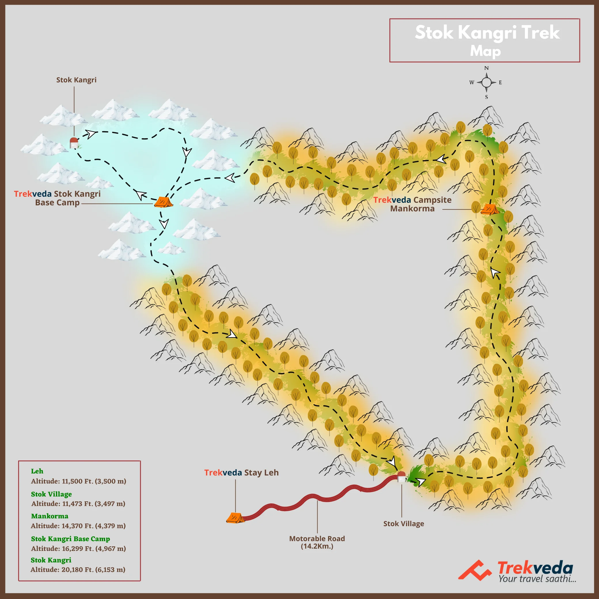 Stok Kangri Trek Map